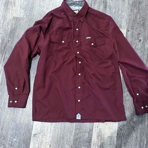Elegant Maroon Button-Down Shirt for Men